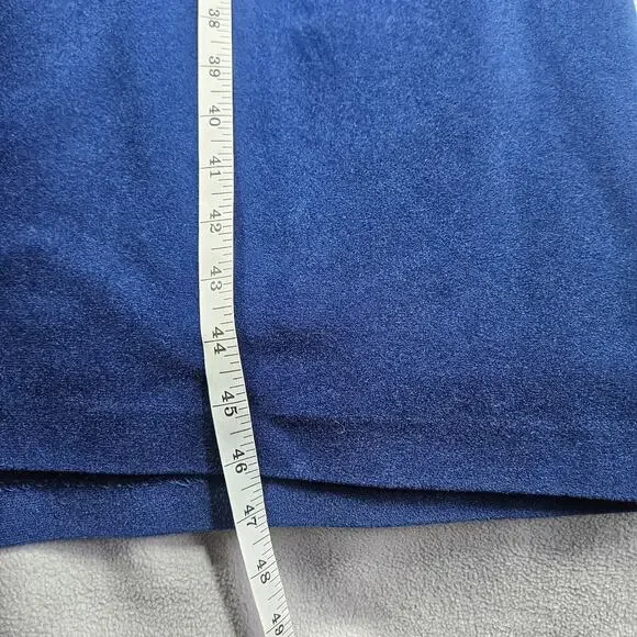 VTG Vanity Fair For Him Mens L-XL Robe Navy Blue Velour Calf Length Tie Belt USA - Picture 12 of 13